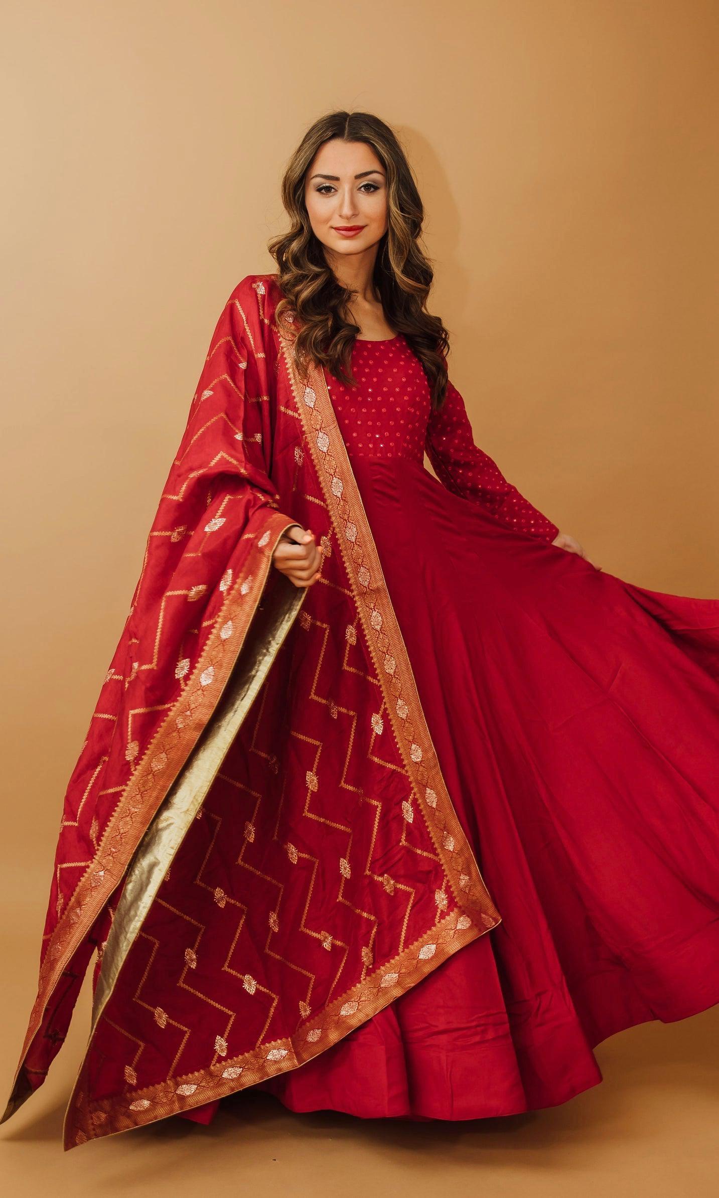 Buy Indian Gowns Online | Shop Indowestern Readymade Dresses UK: Sky Blue